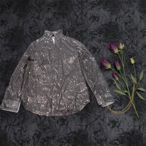 NY Collection Silver Sequin Jacket